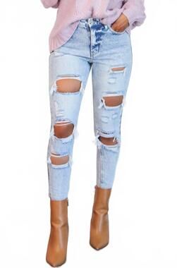 NEW KANCAN right on trend jeans in acid wash blue